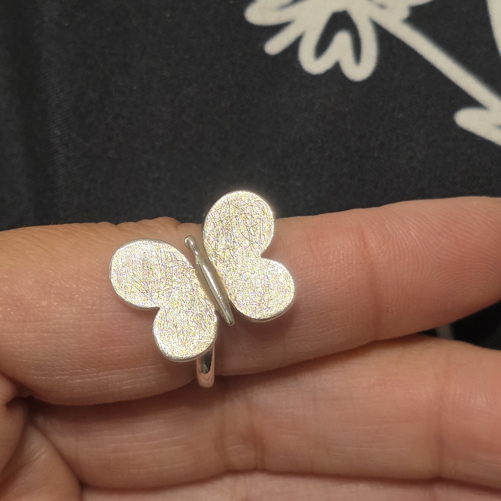 Tous Silver Butterfly Ring Size 7